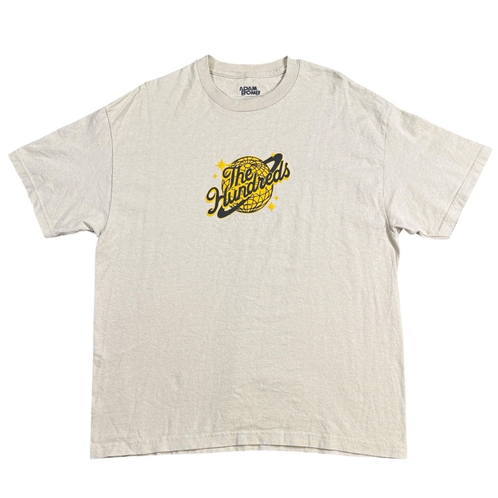 The Hundreds x Adam Bomb Tan Graphic Tee Shirt Men’s X-Large Spelled Out Logo